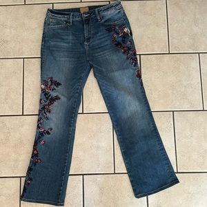 Driftwood Kelly Classic Fit Floral Embroidered Denim Jeans, women’s size 30